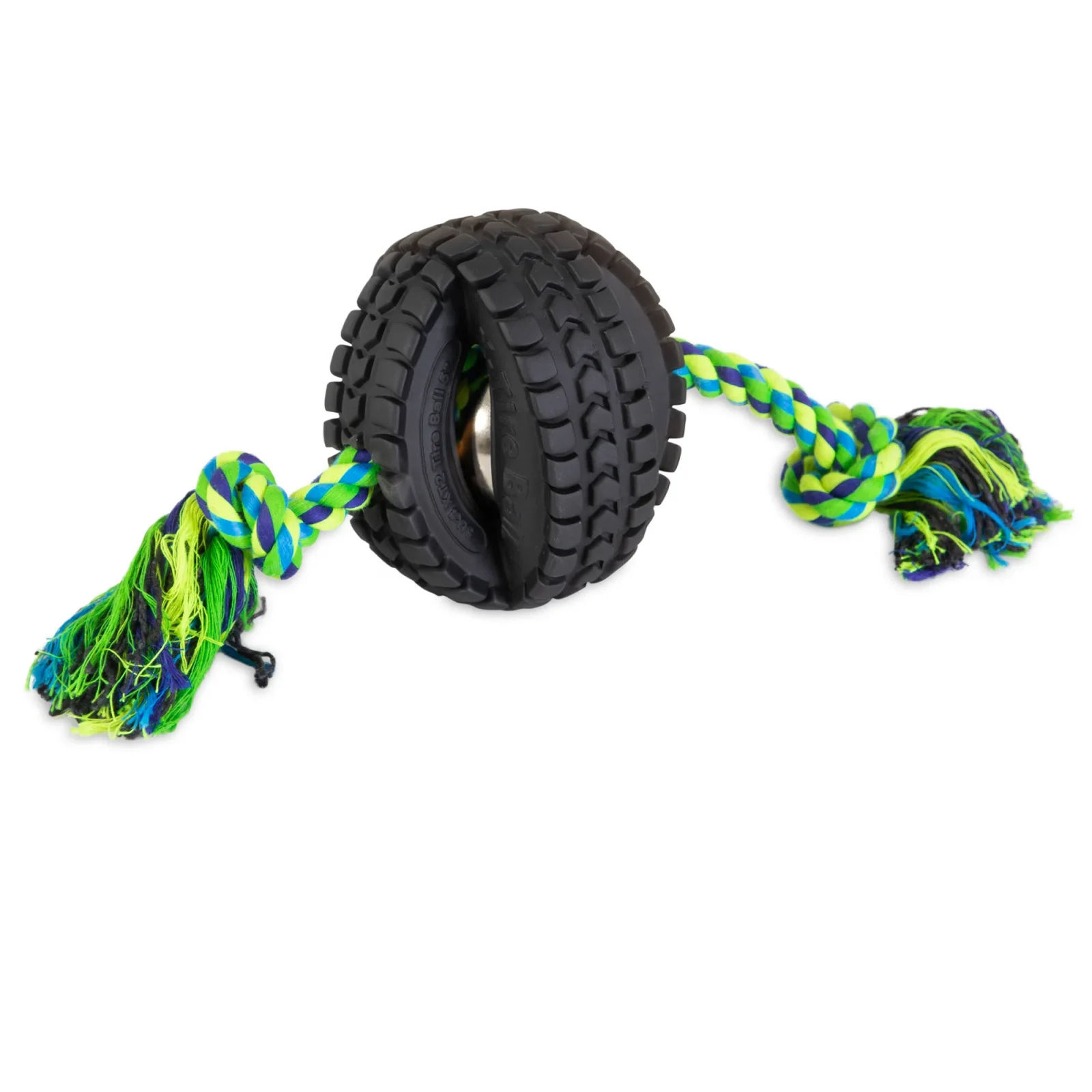 Pet Qwerks Single Rope X-Tire Jingle Ball - Image 2