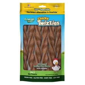 Emerald Pet Twizzies Grain-Free 9" Chicky Pack Hard Chew Dog Treats - 6 Pack