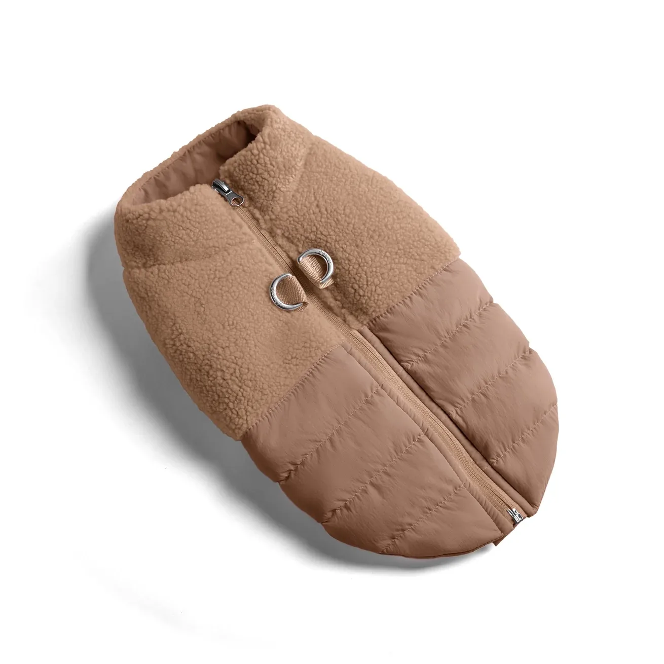 Gooby Sherpa Puffer Vest in Mocha