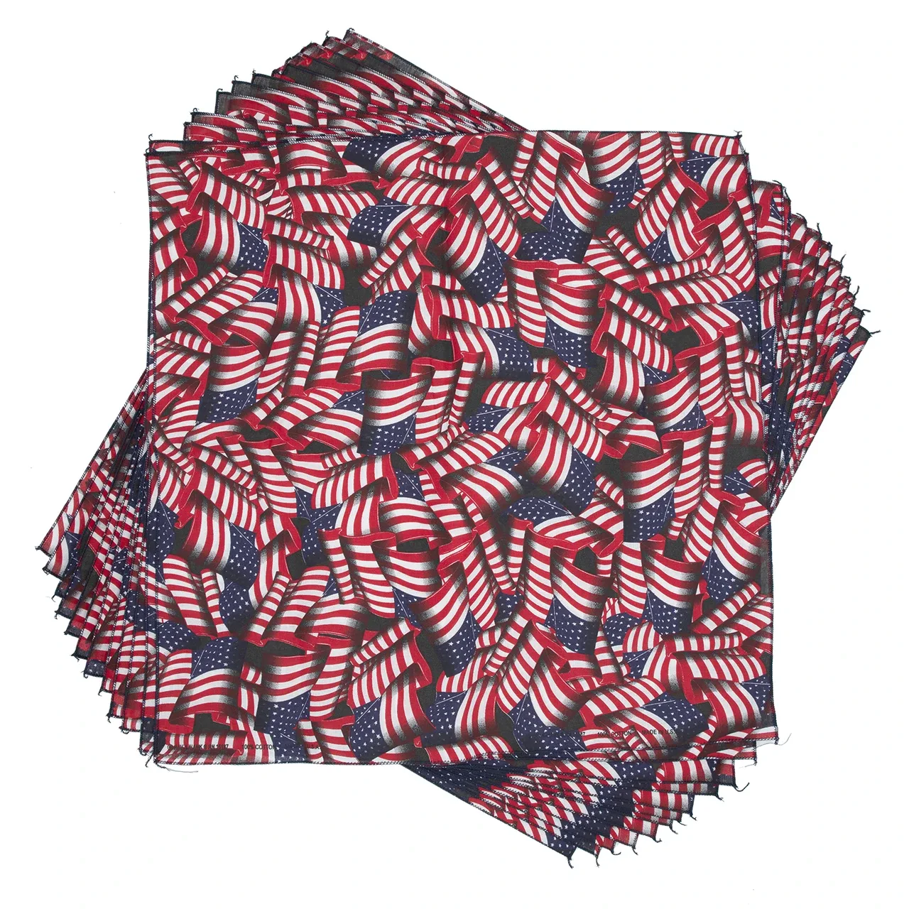 Tossed American Flag Dog Bandana, 22 inch, 12 Pack