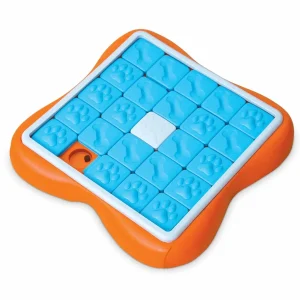 Nina Ottosson Challenge Slider Interactive Treat Dog Puzzle Dog Toy Blue/Orange Level 3