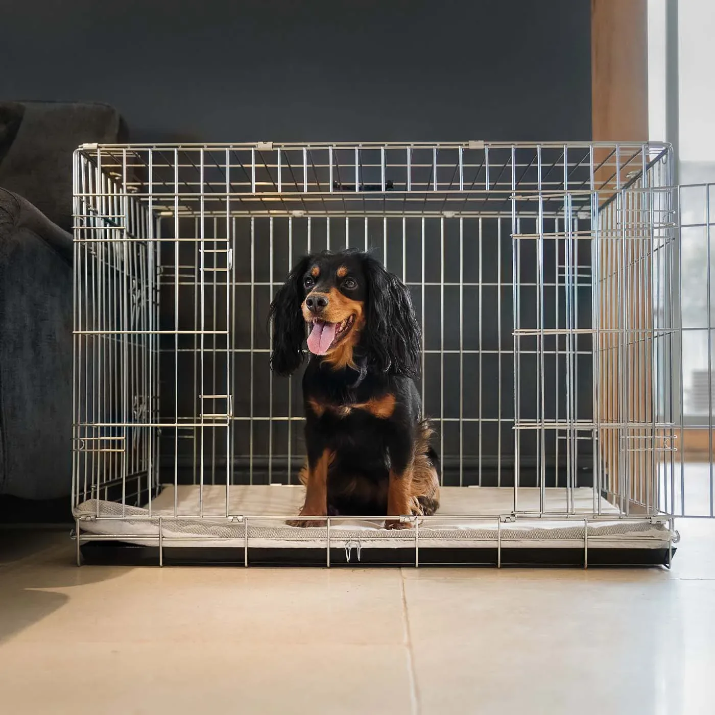 Essentials Twill Crate Mat in Linen by Lords & Labradors - Image 2