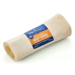 Barkworthies 5"-6" Shin Bone Stuffed with Bully Stick Blend Dog Chew Treat - 10 ct Case - Case of 1