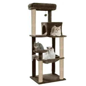 Furrlovers Cat Tree with Condo, Hammock, Hanging Ball & Jute Rope Scratching Posts