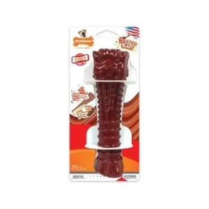 Nylabone Basted Blast Textured Bone Power-Chew Bacon and Steak Flavored Fetch and Chew Dog Toy