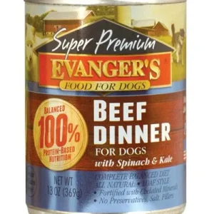 Evanger's Beef Dinner with Chunks Super Premium Canned Dog Food - 13 oz Cans - Case of 12