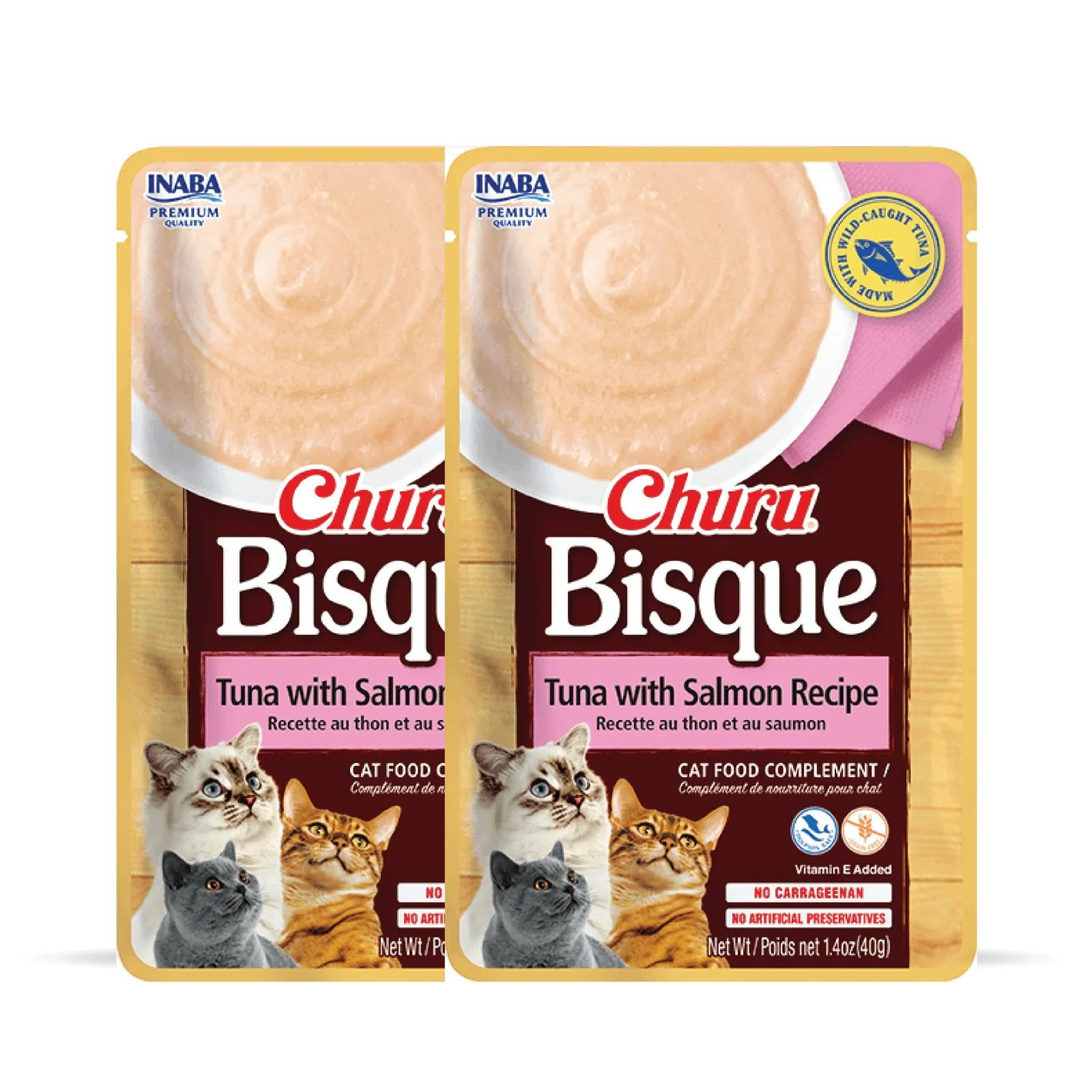 INABA Churu Bisque Tuna with Salmon Recipe Cat Wet Food - Image 2