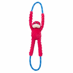 Zippy Paws RopeTugz Monkey Red Plush Toy for Dogs