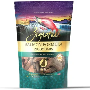 Pets Global Grain-Free Ziggy Bars Zignature Salmon Formula Biscuit Dog Treats - 12 oz Bag
