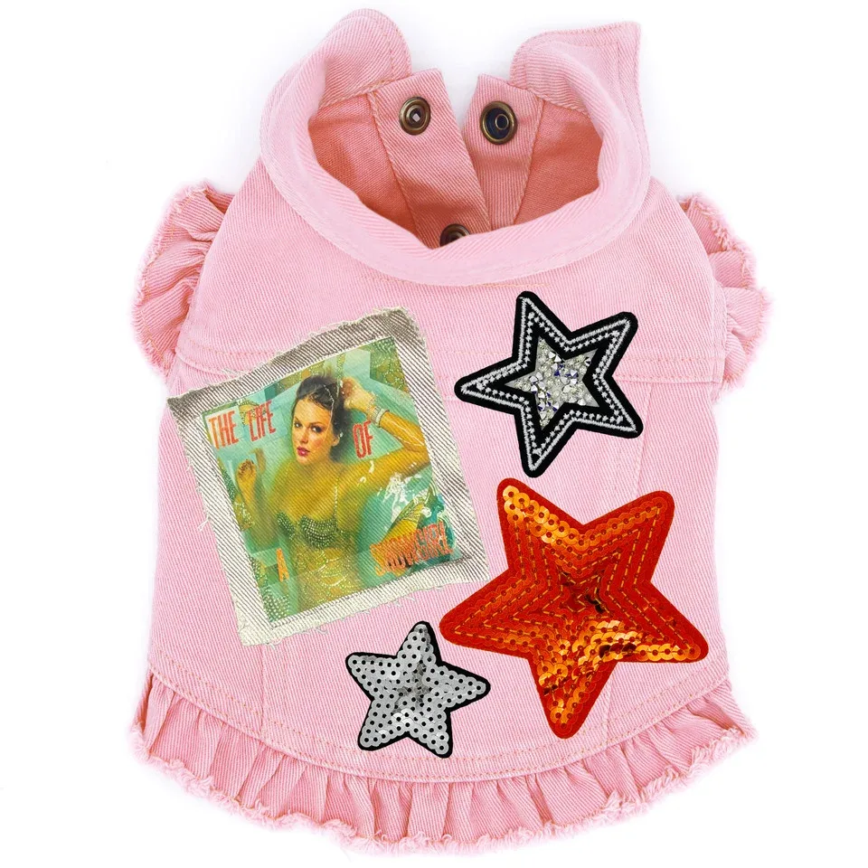 Life of a Showgirl Swiftie inspired Denim Dog Jacket in 3 Colors - Image 2