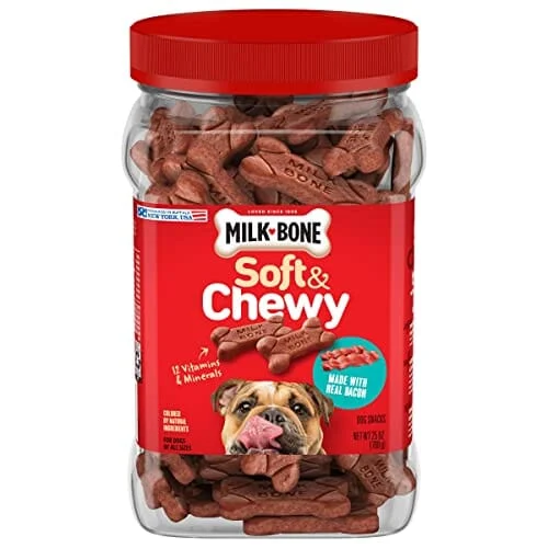 Milk-Bone Real Bacon Flavored Bone Soft and Chewy Dog Treats