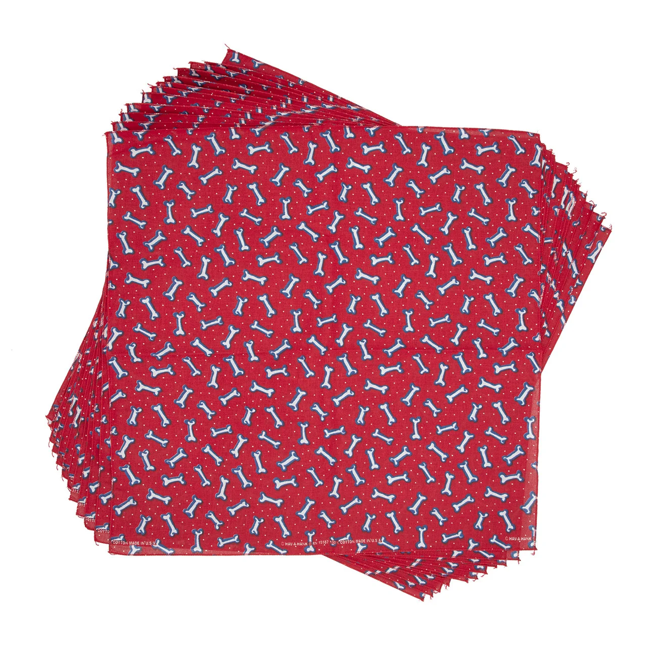 Red Bones Dog Bandana, 22 inch, 12 Pack