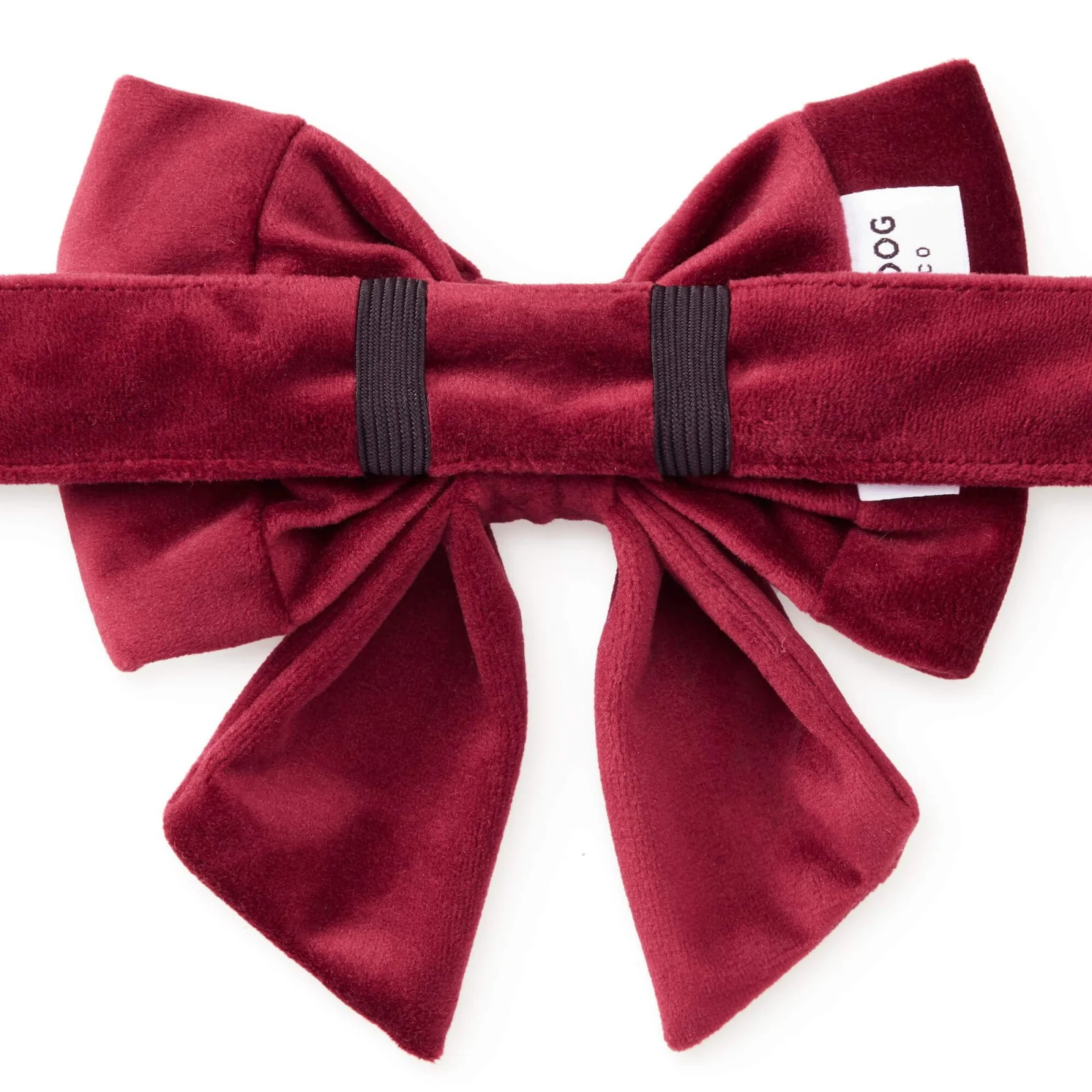 Burgundy Velvet Lady Bow Collar - Image 2