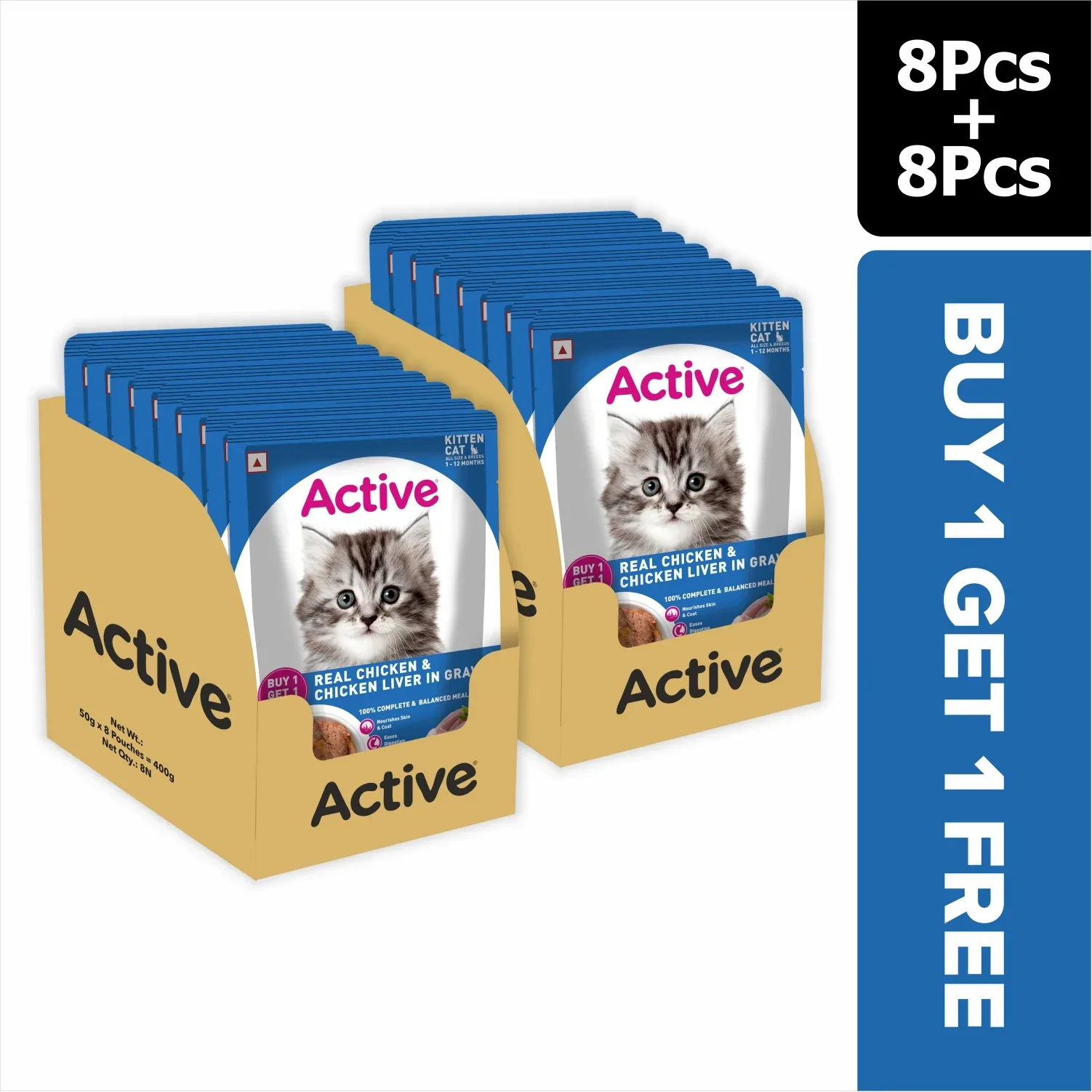 Active Real Chicken, Chicken Liver & Tuna fish Wet Food with Scoopy Bentonite Litter Combo for Cats - Image 2