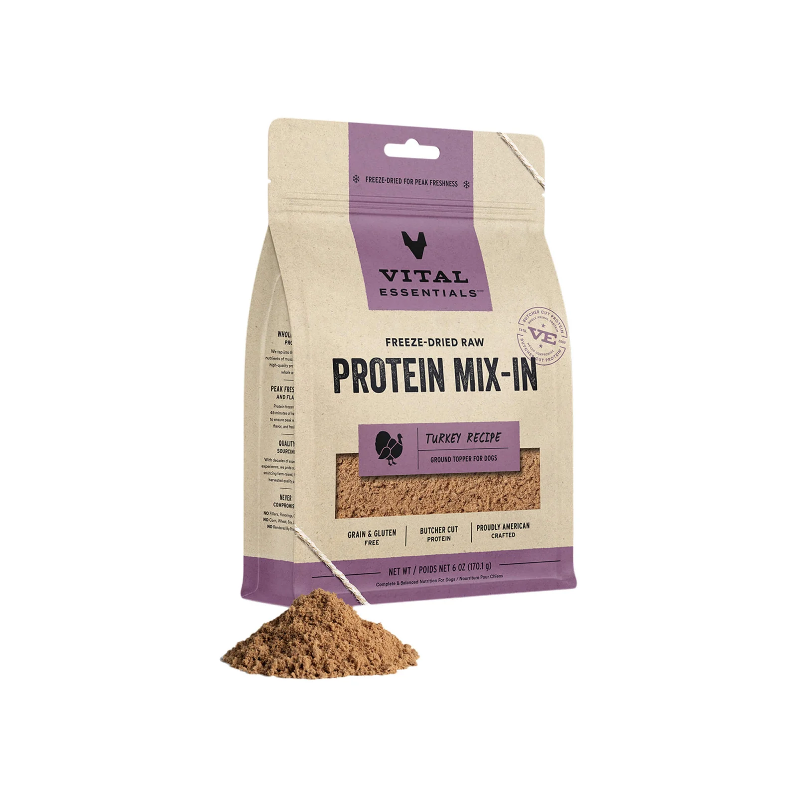 Vital Essentials Freeze Dried Raw Protein Mix-In Ground Topper for Dogs
