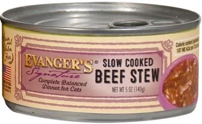 Evanger's Signature Series Cuts & Gravy Slow Cooked Beef Stew Canned Cat Food - 5 oz Cans - Case of 24