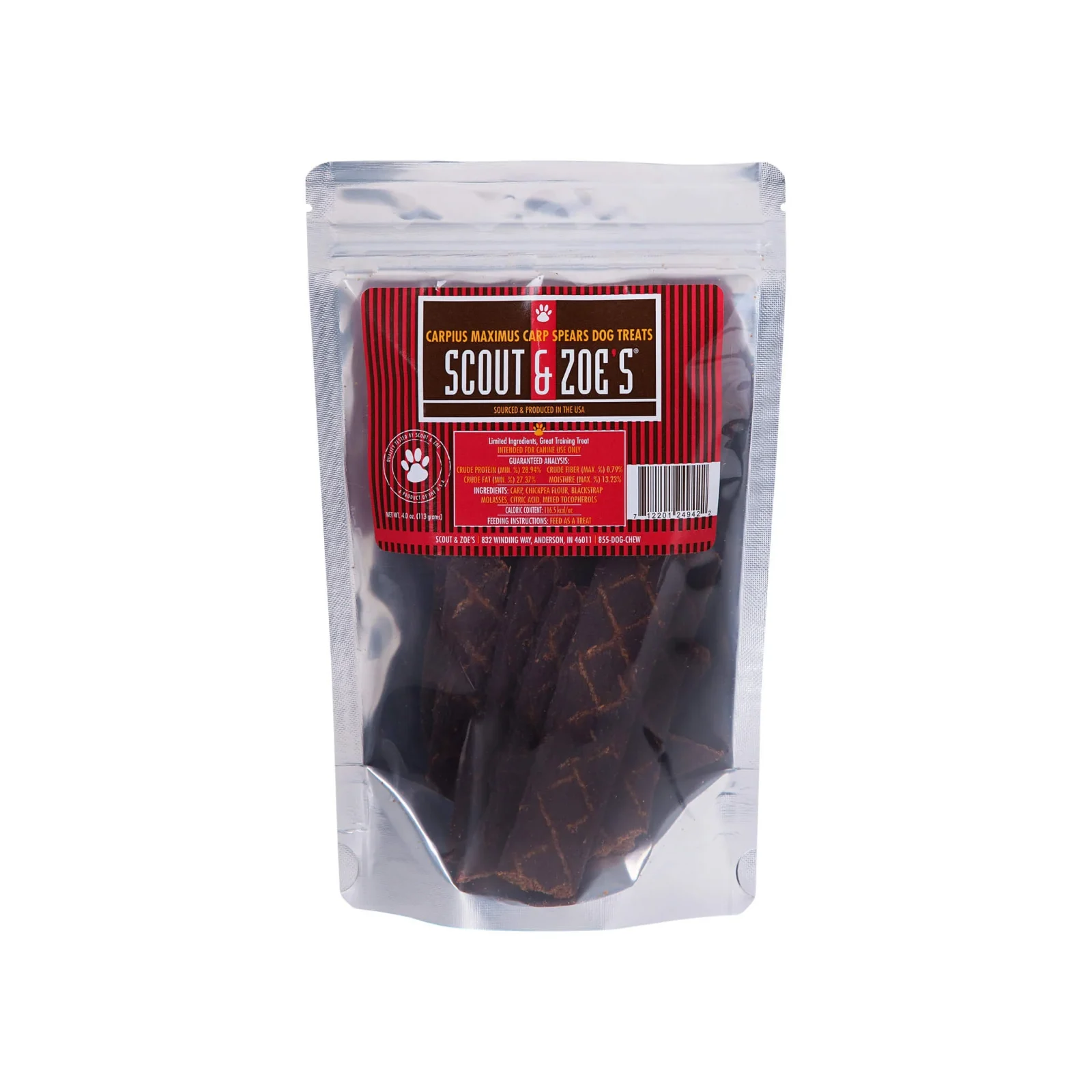Scout & Zoe's Carpius Maximus Dehydrated Carp Jerky Spears for Dogs
