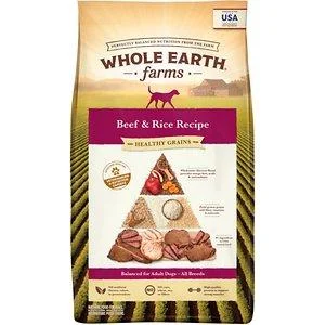 Whole Earth Farms Healthy Grains Beef & Rice Dry Dog Food - 25 lb Bag