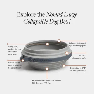 Nomad Collapsible Dog Bowl in Grey