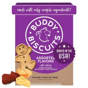 Buddy Biscuits Assorted Flavors Baked Dog Treats - Roasted Chicken Grilled Beef Sharp Cheddar