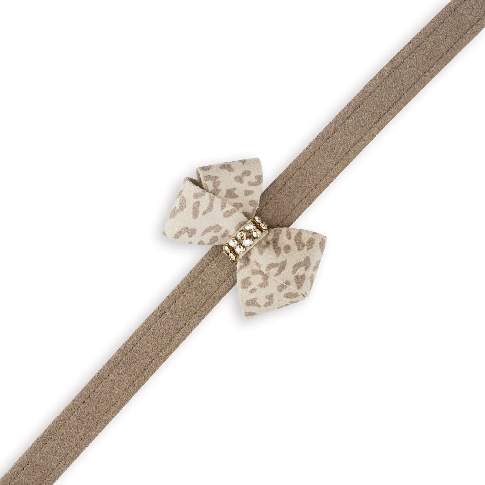 Susan Lanci Baby Cheetah with Gold Giltmore Nouveau Bow Leash