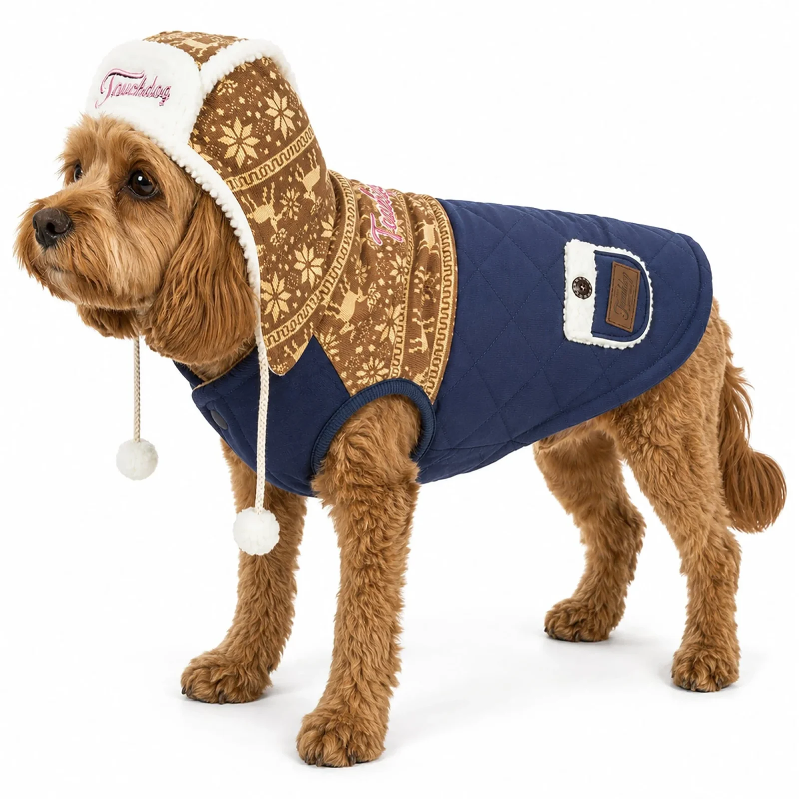 Touchdog ® 'Snowadayz' Pom Pom Hooded Fashion Dog Jacket