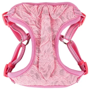 Pet Life ® 'Chichi Shaggy' Mesh Reversed Adjustable Fashion Dog Harness W/ Shaggy Neck Tie