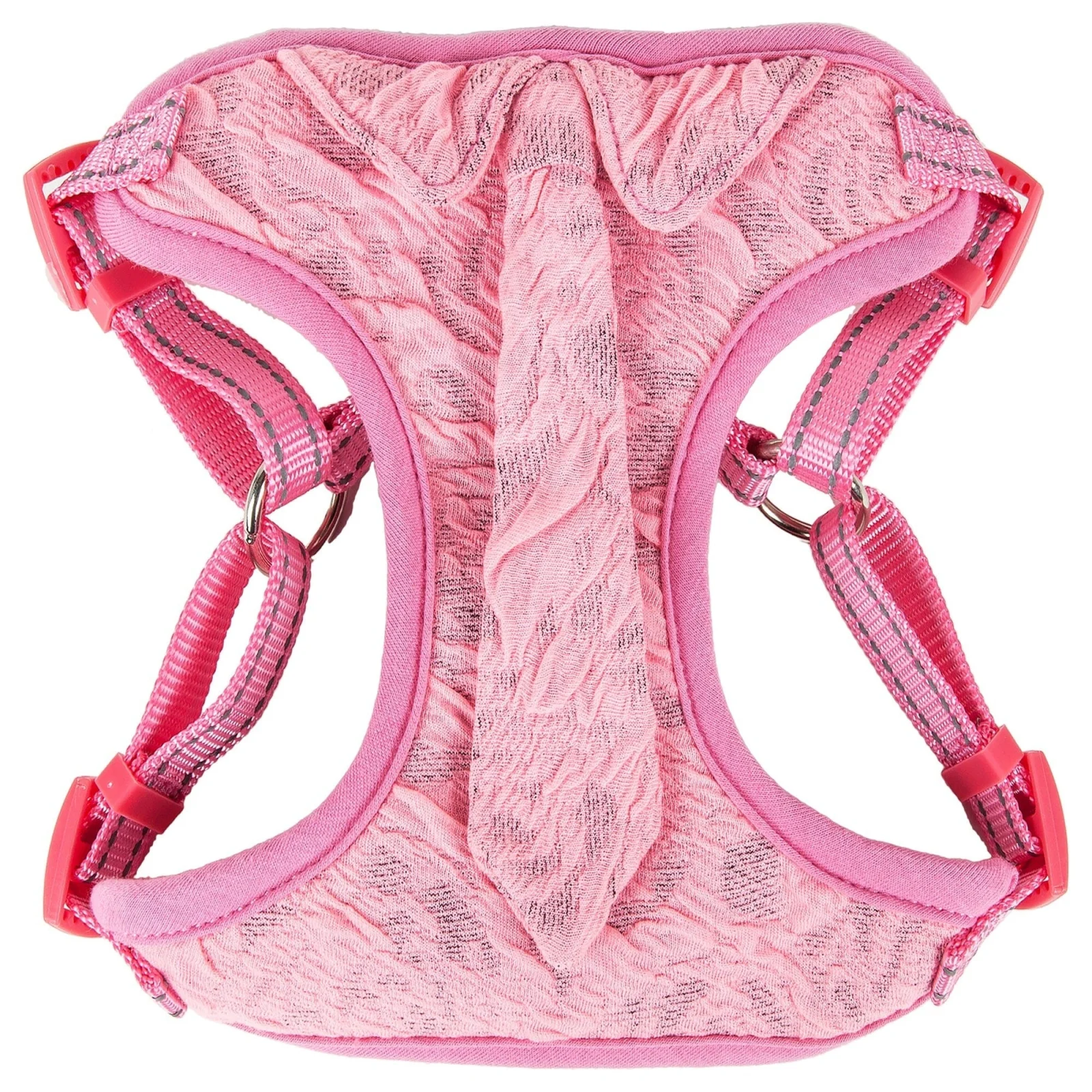 Pet Life ® 'Chichi Shaggy' Mesh Reversed Adjustable Fashion Dog Harness W/ Shaggy Neck Tie