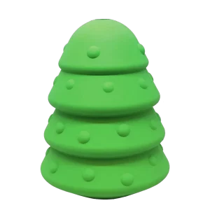 MKB Christmas Tree Durable Rubber Chew Dog Toy & Treat Dispenser