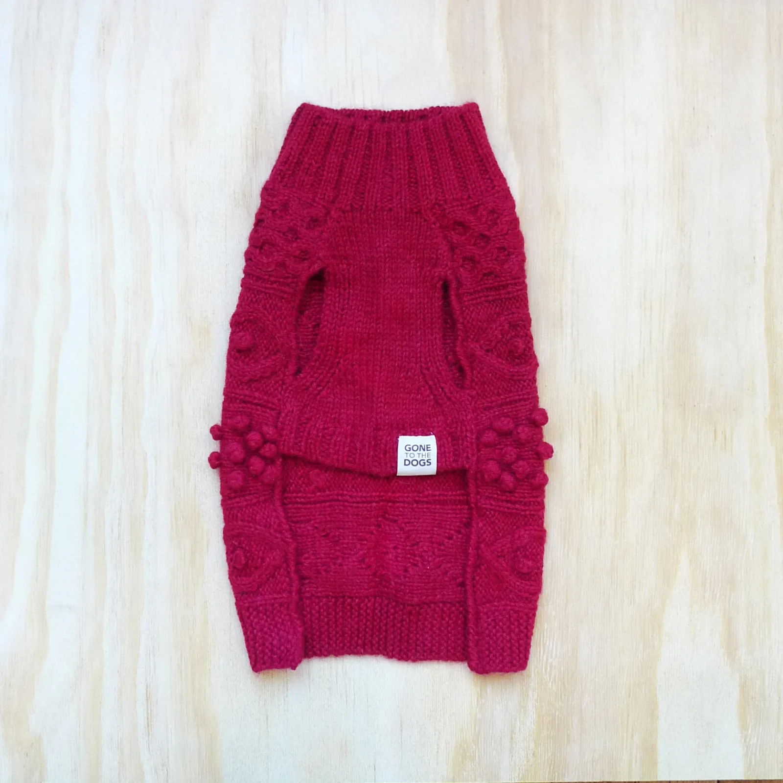 Parker Turtleneck Cable Sweater - Cherry Pink - Image 2