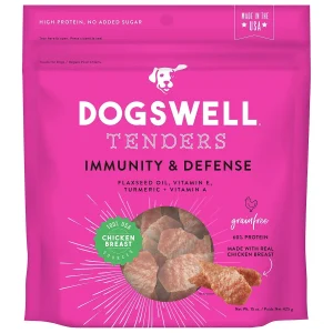 DOGSWELL Immunity and Defense Grain Free Tender Chicken Soft and Chewy Dog Treats - 15 oz Bag