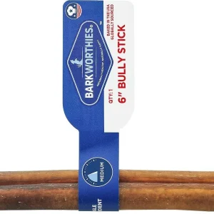 Barkworthies Odor Free American Baked Dog Bully Sticks - 6" - 75 ct Case - Case of 1