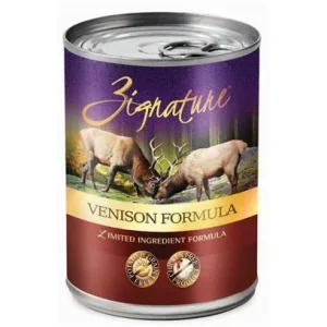 Zignature Venison Formula Canned Dog Food - 12/13 oz Cans - Case of 1