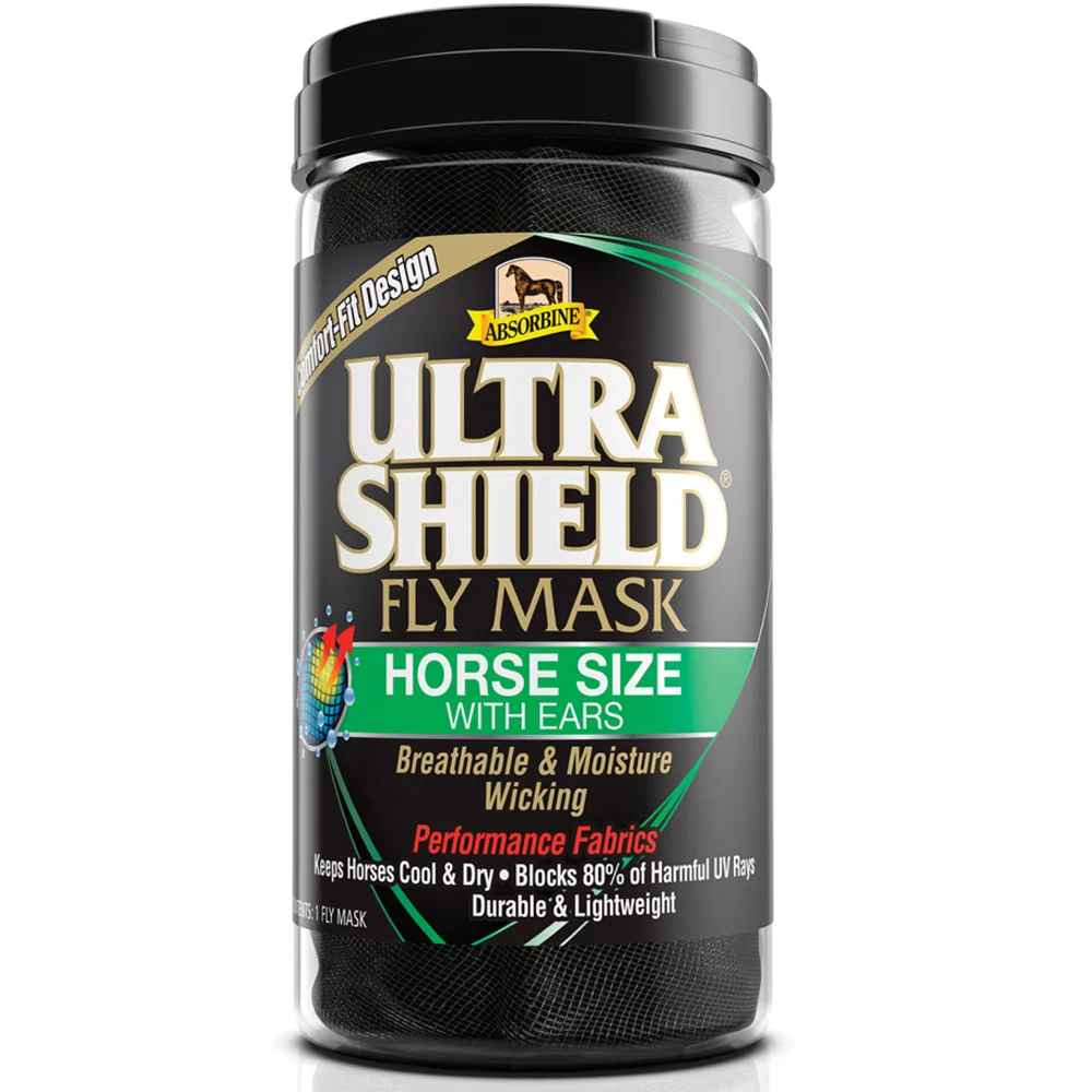 Absorbine UltraShield Fly Mask, Horse Size with Ears