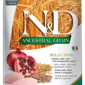 Farmina Ancestral Grain Chicken & Pomegranate Adult Medium and Maxi BONUS BAG Dry Dog Food - 33 lb Bag