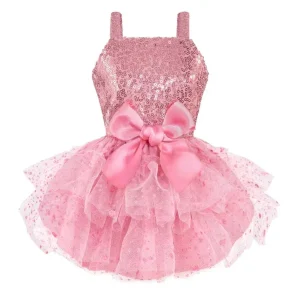 Sparkly Sequin Dog Tutu Dress in Pink