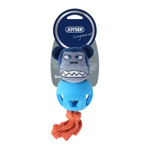 Joyser Cageball Rubber Ball with Bear for Dogs (Dark Blue)