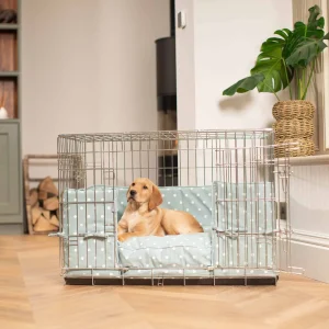 Dog Crate Bumper in Duck Egg Spot by Lords & Labradors