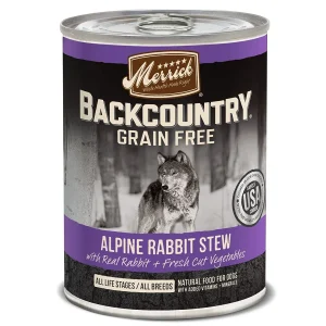 Merrick 'Backcountry' Grain-Free Alpine Rabbit Stew Canned Dog Food - 12.7 oz Cans - Case of 12
