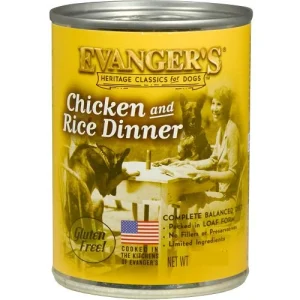 Evanger's Chicken & Rice Dinner Complete Classic Canned Dog Food Dinners - 20.2 oz Cans - Case of 12