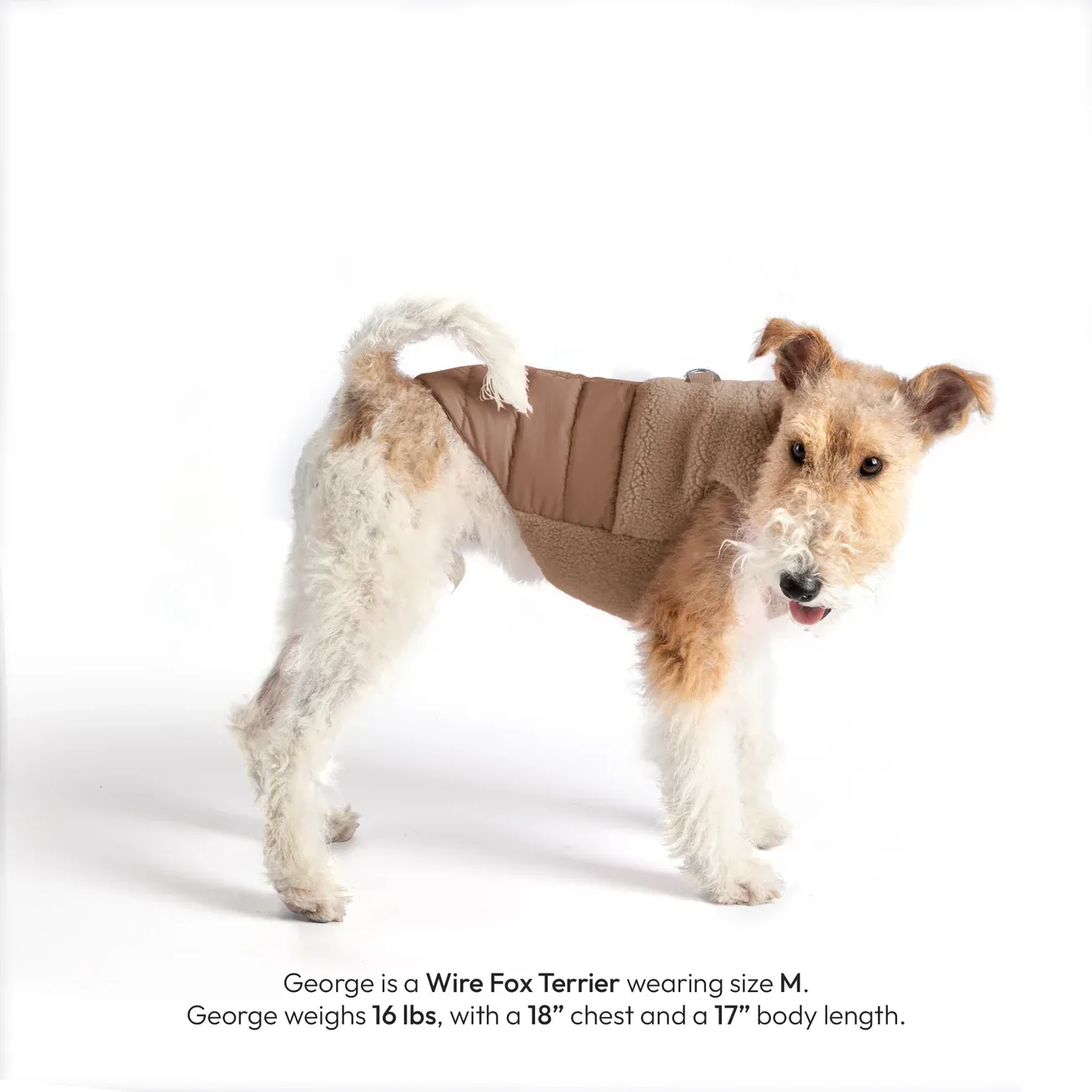 Gooby Sherpa Puffer Vest in Mocha - Image 2
