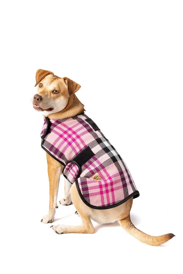 Pink Plaid Blanket Dog Coat - Image 2