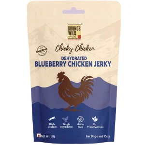 Bruno's Wild Essentials Chicky Chicken Blueberry Jerky Dog Treats