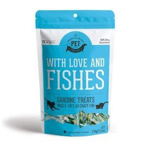Granville Island Pet Treatery Sardines Dehydrated Dog and Cat Treats - Large 7.41 oz Bag