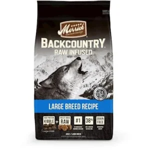 Merrick Backcountry Large-Breed Grain-Free Raw-Infused Chicken and Lamb Freeze-Dried Dog Food - 20 Lbs