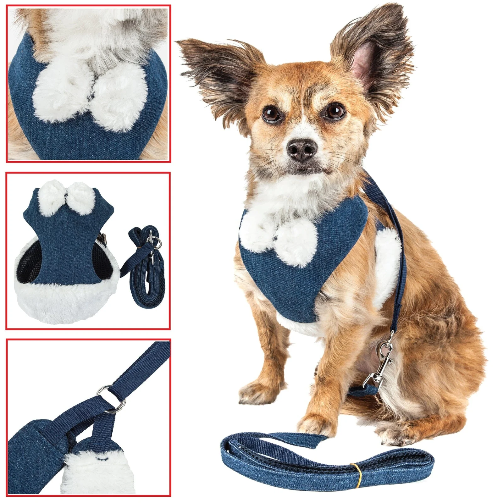 Pet Life ® Luxe 'Pom Draper' 2-In-1 Adjustable Fashion Dog Harness and Leash - Image 2
