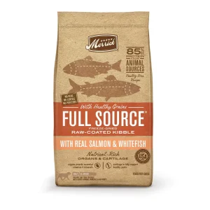 Merrick Full Source Raw-Coated Kibble with Real Salmon + Whitefish Recipe Dry Dog Food - 20 lb Bag
