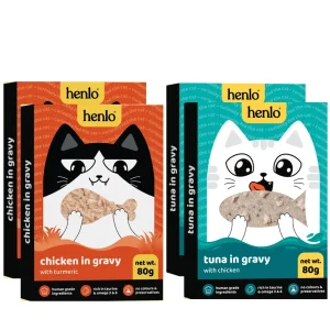 Henlo Trial Pack Chicken in Gravy With Turmeric and Tuna & Chicken in Gravy Adult Cat Wet Food Combo