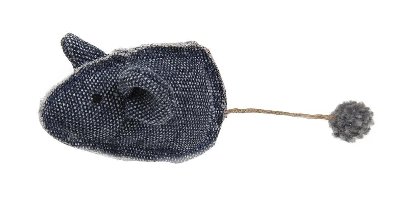 Pet Life ® 'Pompom Tailed' Durable Cat and Mouse Plush Cat Toy