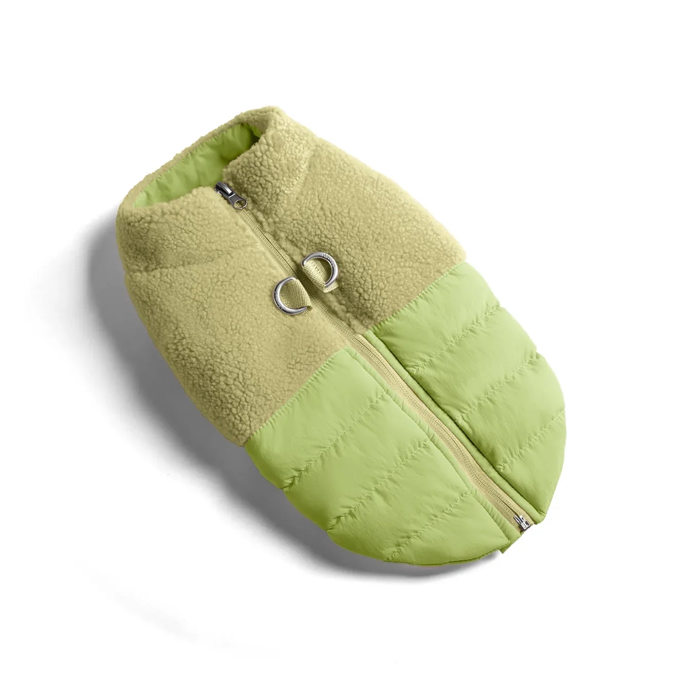 Gooby Sherpa Puffer Vest in Avocado